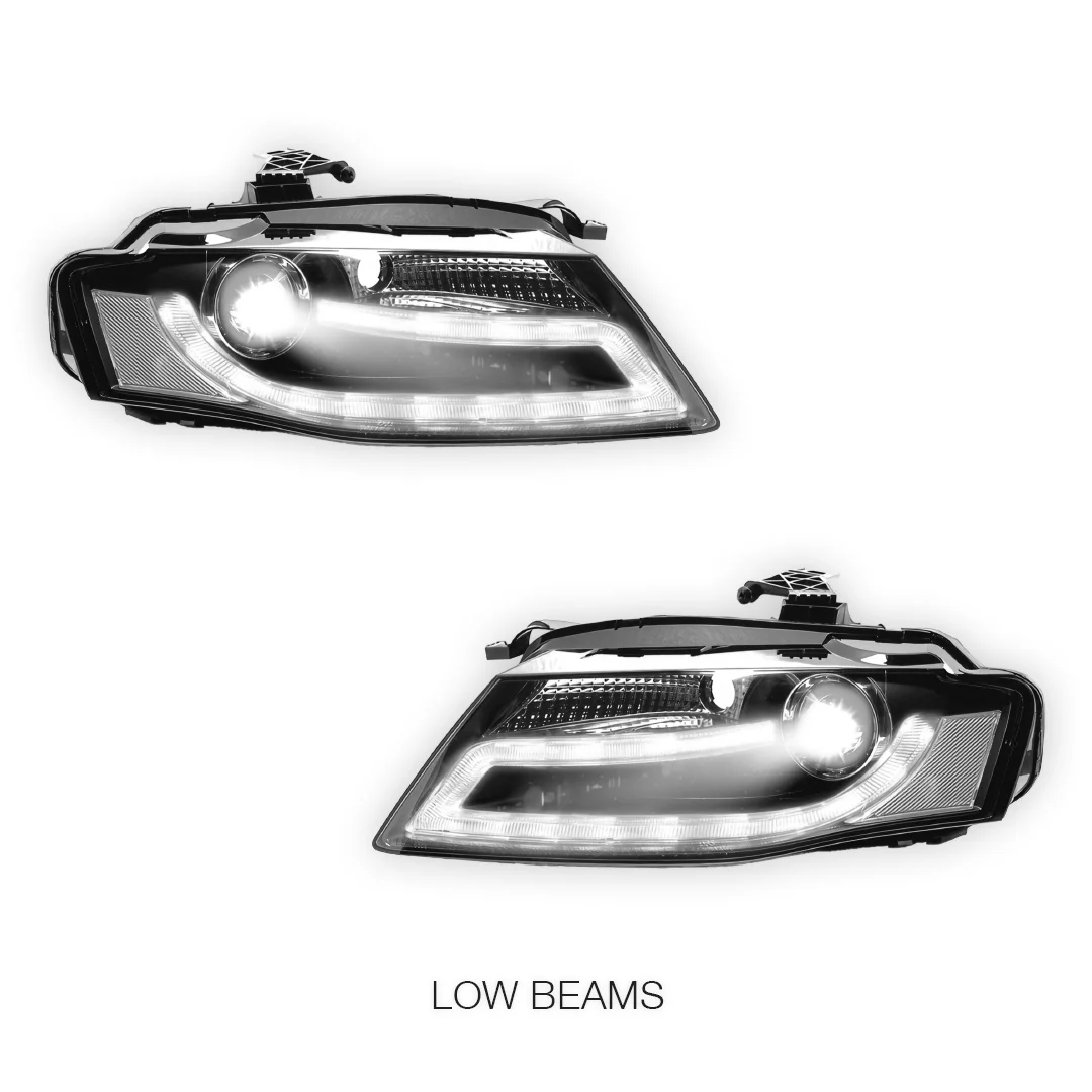 Audi A4 B8 Pre-Facelift (2009 - 2012) LED DRL Dual Beam Projector Halogen Headlights LH + RH - Image 4