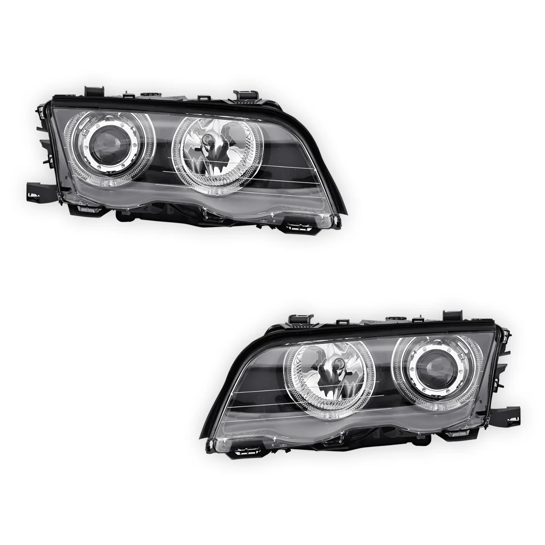 BMW 3 Series E46 Sedan / Wagon (1998 - 2001) LED Angel-Eyes Projector Headlights LH + RH - Image 2