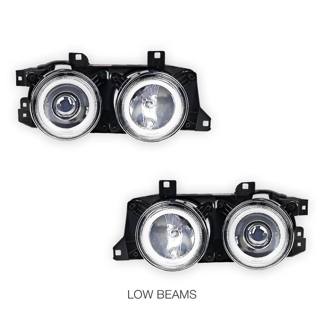 BMW 5 Series E34 (1987 - 1996) Crystal Clear CCFL Angel-Eye Projector Headlights LH + RH - Image 4
