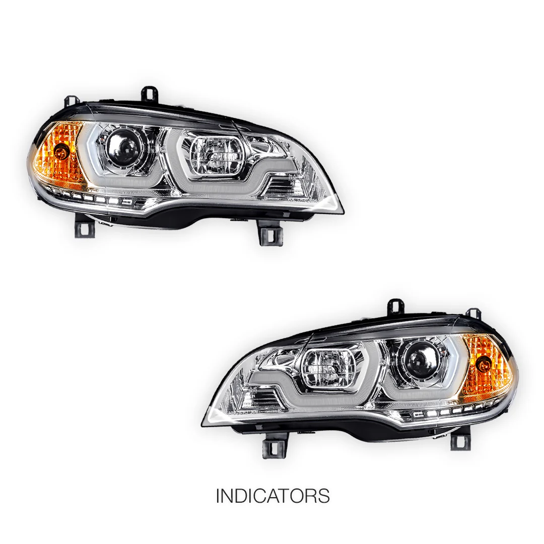 BMW X5 E70 (2007 - 2010) Halogen Model LED DRL Projector Headlights LH + RH - Image 10