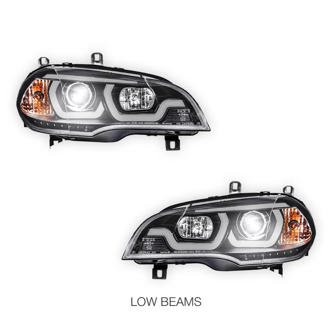 BMW X5 E70 (2007 - 2010) Halogen Model LED DRL Projector Headlights LH + RH - Image 5