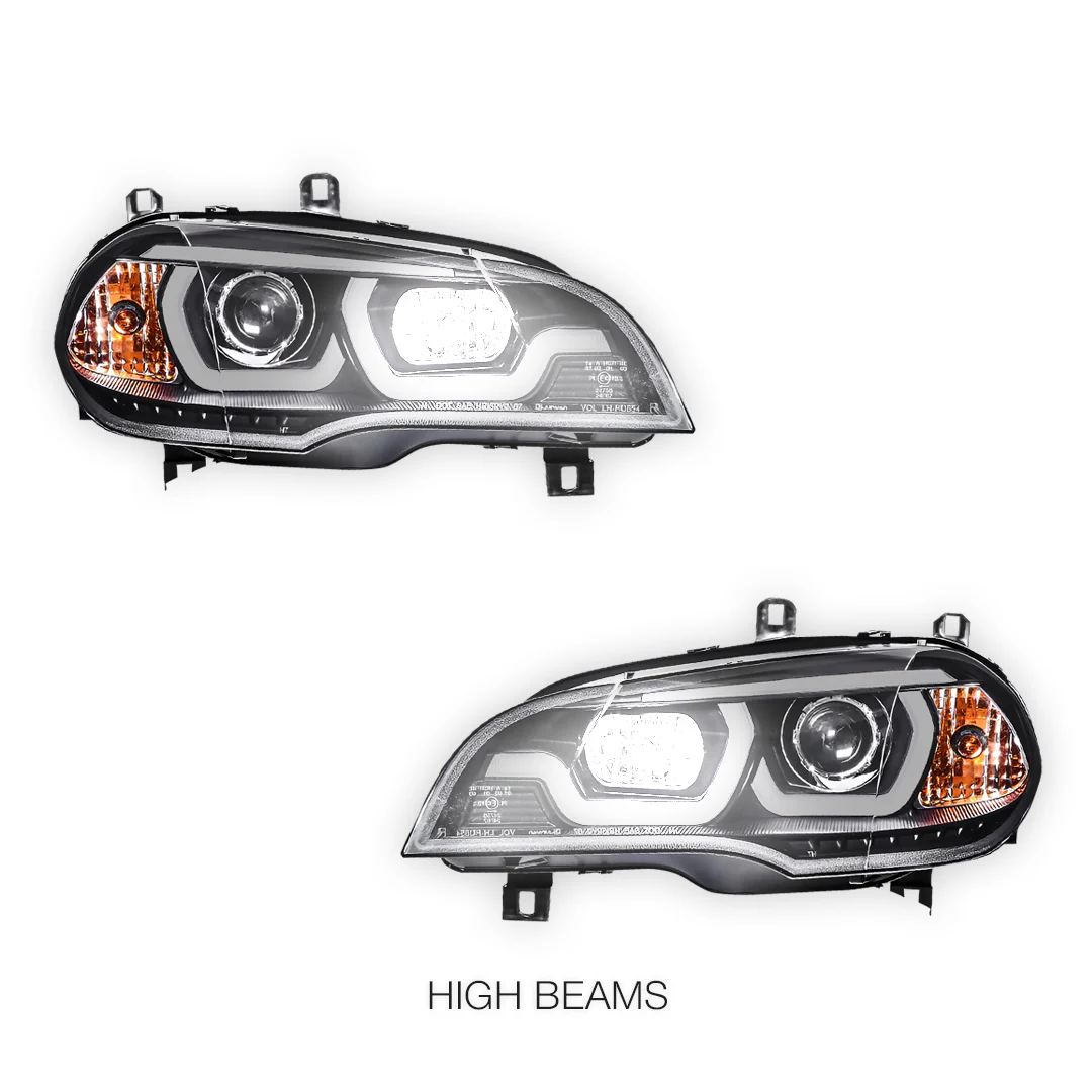 BMW X5 E70 (2007 - 2010) Halogen Model LED DRL Projector Headlights LH + RH - Image 6