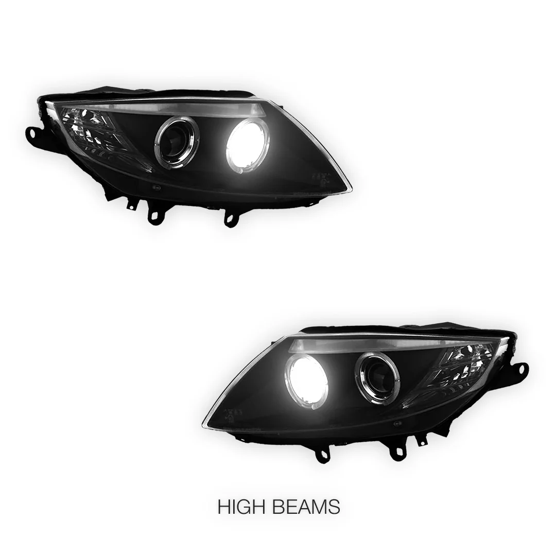 BMW Z4 E85 / E86 (2003 - 2008) Halogen Model Black CCFL Angel-Eyes Projector Headlights LH + RH - Image 2