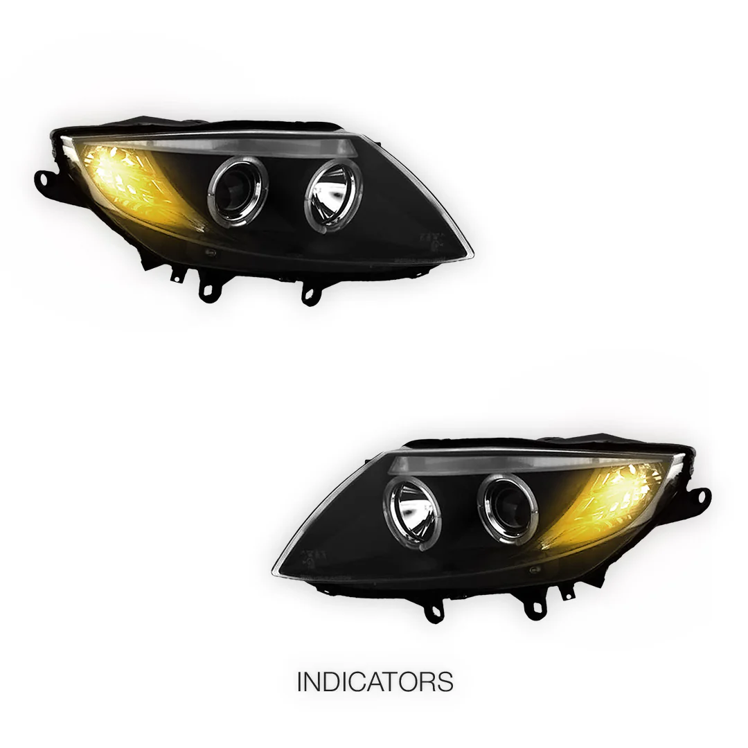 BMW Z4 E85 / E86 (2003 - 2008) Halogen Model Black CCFL Angel-Eyes Projector Headlights LH + RH - Image 3