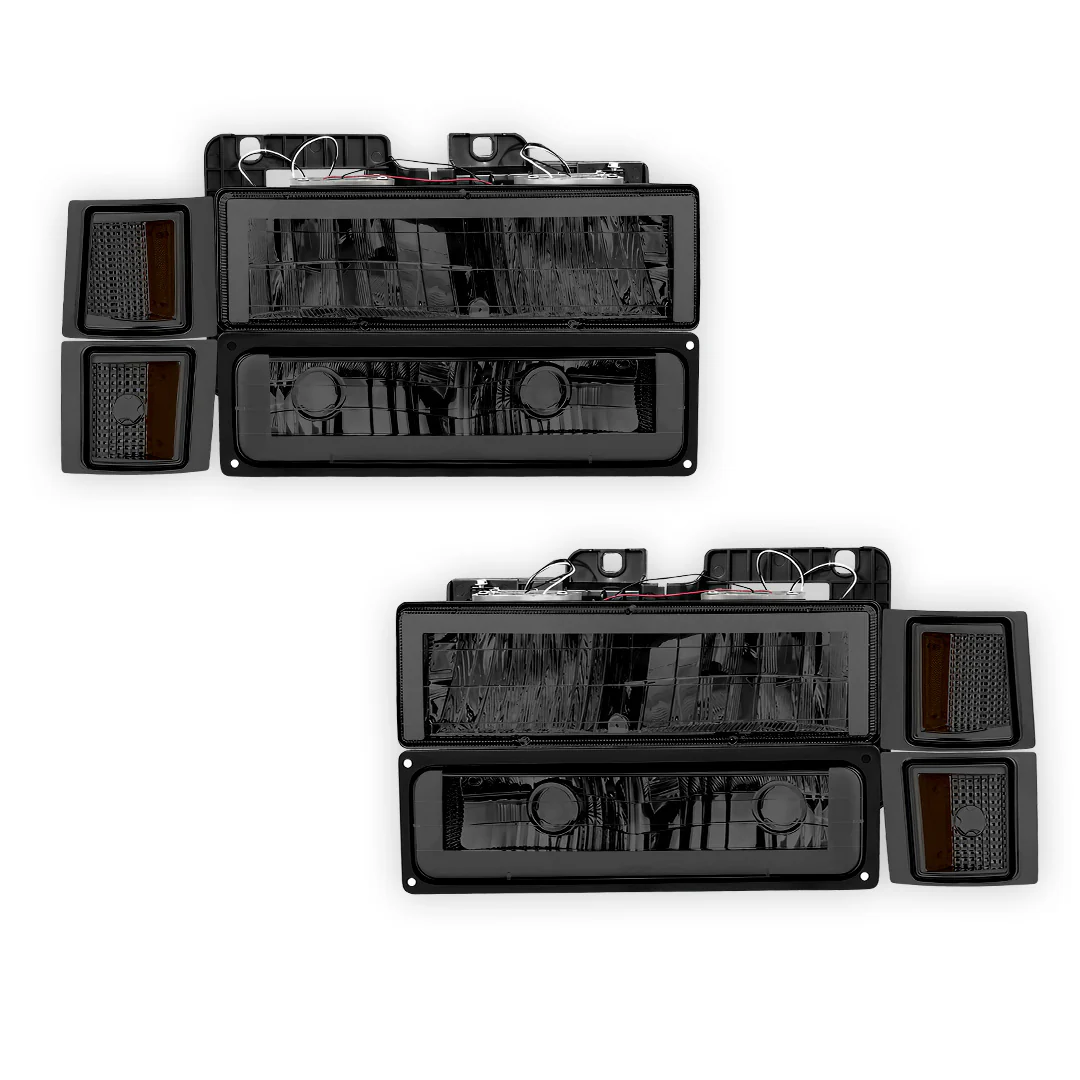 Chevrolet C2500 Cheyenne / Scottsdale / Silverado (1994 - 2000) Square - LED DRL Headlights LH + RH - Image 6