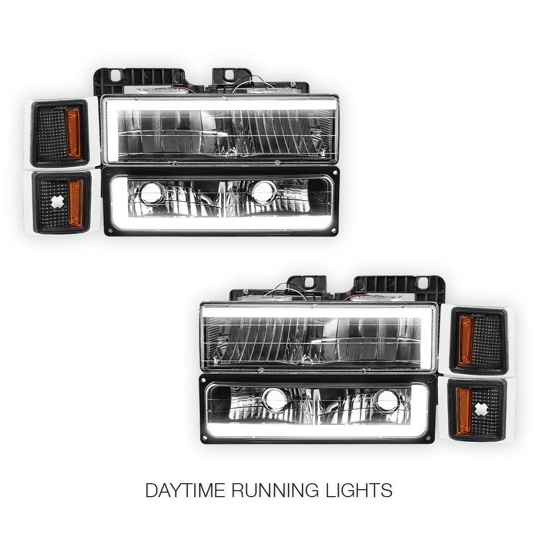 Chevrolet K3500 Cheyenne / Silverado (1994 - 2000) C - LED DRL Headlights LH + RH - Image 2