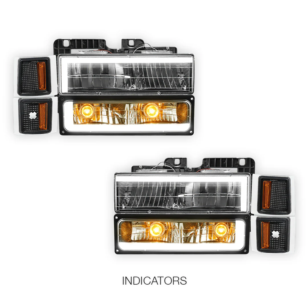 Chevrolet K3500 Cheyenne / Silverado (1994 - 2000) C - LED DRL Headlights LH + RH - Image 3