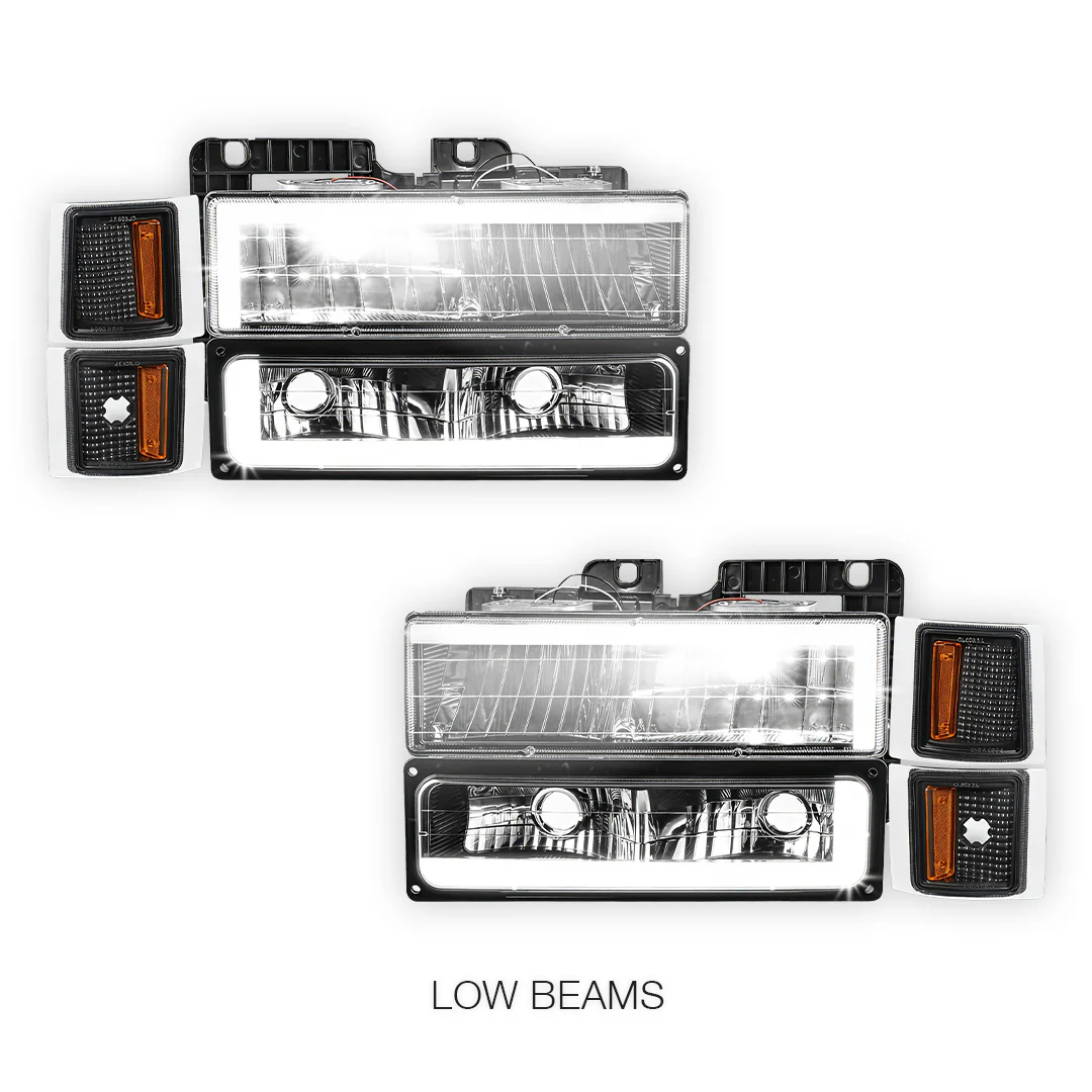 Chevrolet K3500 Cheyenne / Silverado (1994 - 2000) C - LED DRL Headlights LH + RH - Image 4