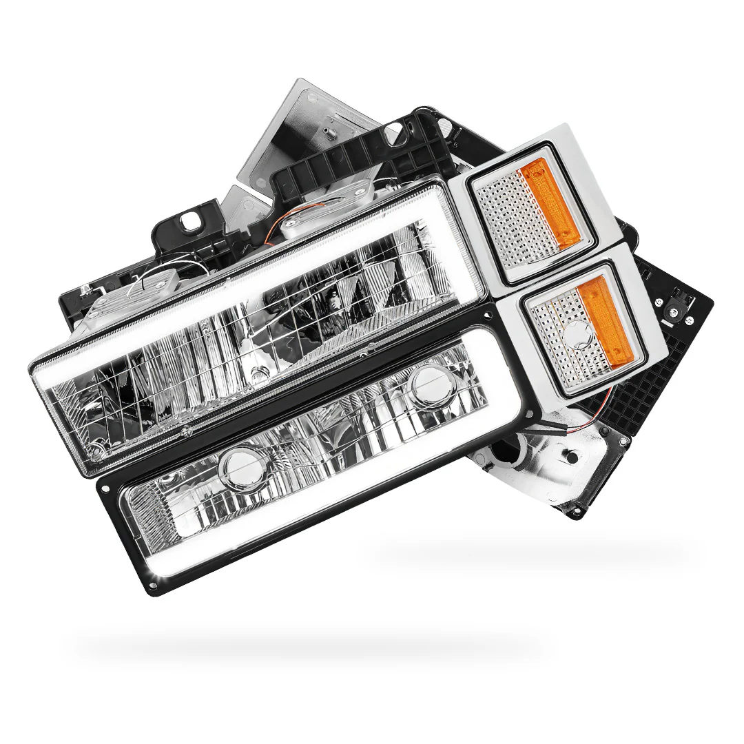 Chevrolet K3500 Cheyenne / Silverado (1994 - 2000) C - LED DRL Headlights LH + RH - Image 7