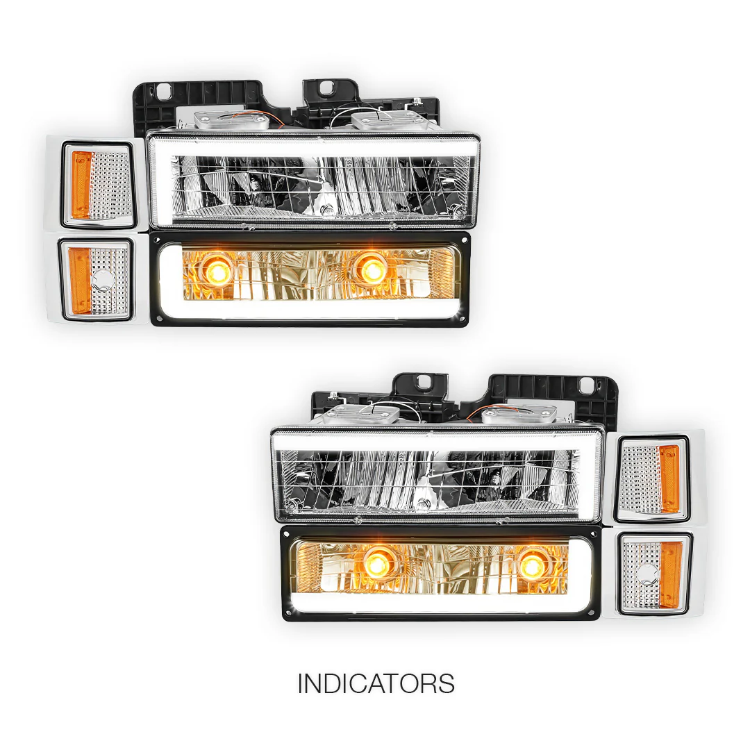 Chevrolet K3500 Cheyenne / Silverado (1994 - 2000) C - LED DRL Headlights LH + RH - Image 9