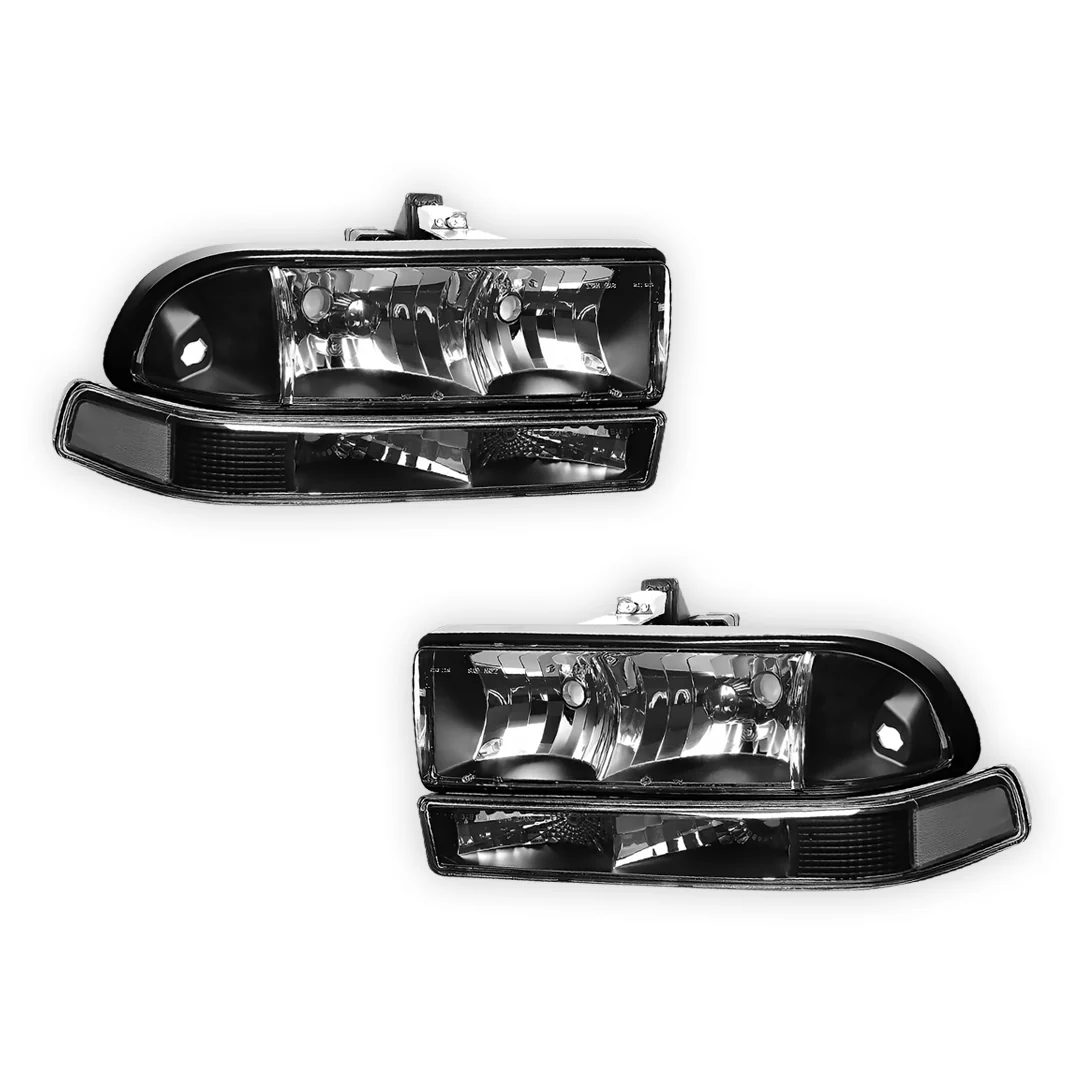 Chevrolet S10 LS / LT / ZR2 (1998 - 2004) Replacement Headlights and Bumper Lights LH + RH - Image 2