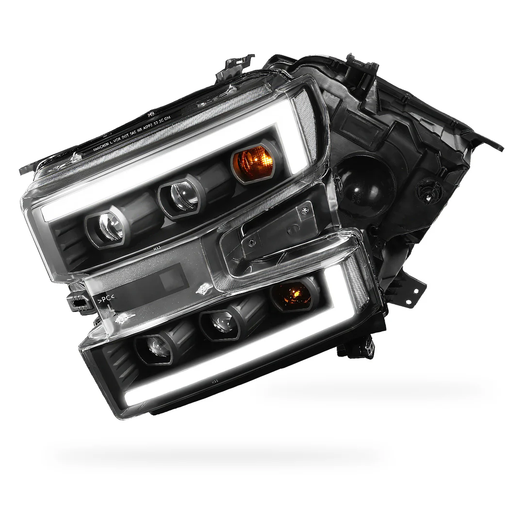 Chevrolet Silverado 1500 Custom / Custom Trail Boss / WT (2019 - 2021) L-LED DRL Replacement Headlights LH + RH - Image 4
