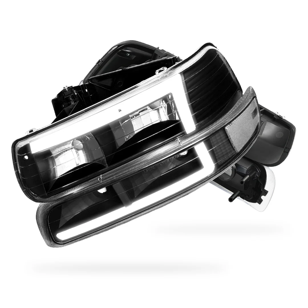 Chevrolet Silverado 1500 LS / LT / SS (1999 - 2002) L-Pattern 3D LED DRL Headlights LH + RH