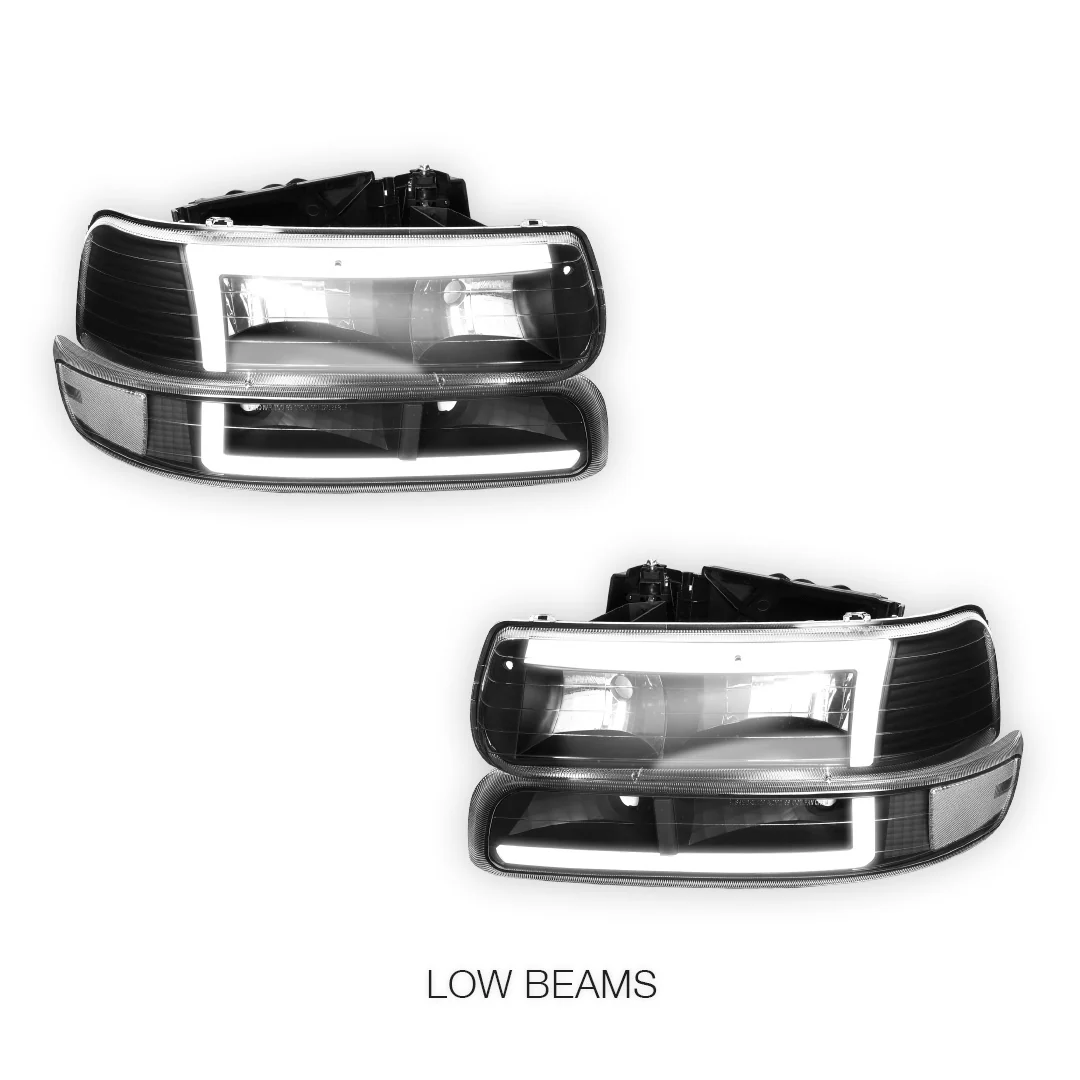 Chevrolet Silverado 1500 LS / LT / SS (1999 - 2002) L-Pattern 3D LED DRL Headlights LH + RH - Image 4