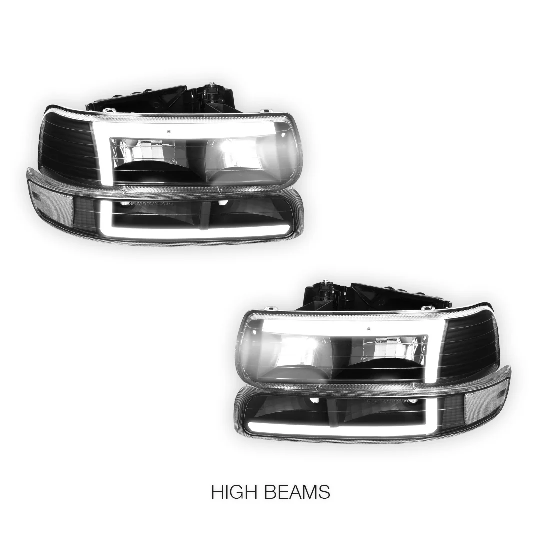 Chevrolet Silverado 1500 LS / LT / SS (1999 - 2002) L-Pattern 3D LED DRL Headlights LH + RH - Image 5