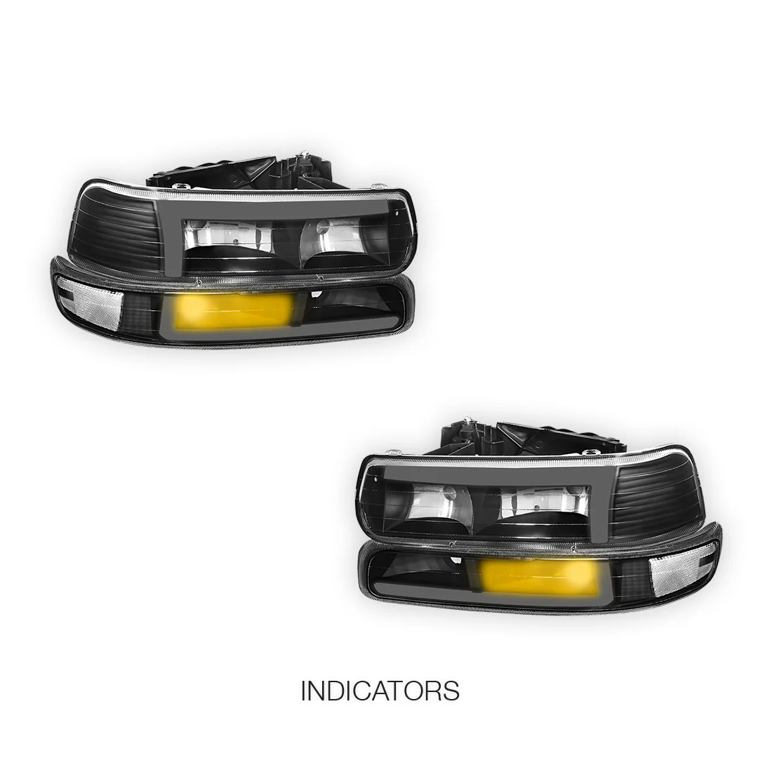 Chevrolet Silverado 3500 LS / LT (2001 - 2002) L-Pattern 3D LED DRL Headlights LH + RH - Image 3