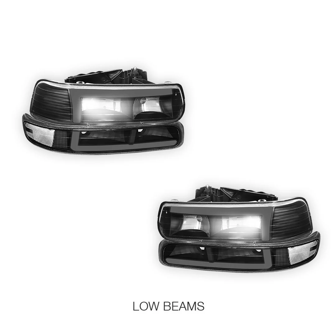 Chevrolet Silverado 3500 LS / LT (2001 - 2002) L-Pattern 3D LED DRL Headlights LH + RH - Image 4
