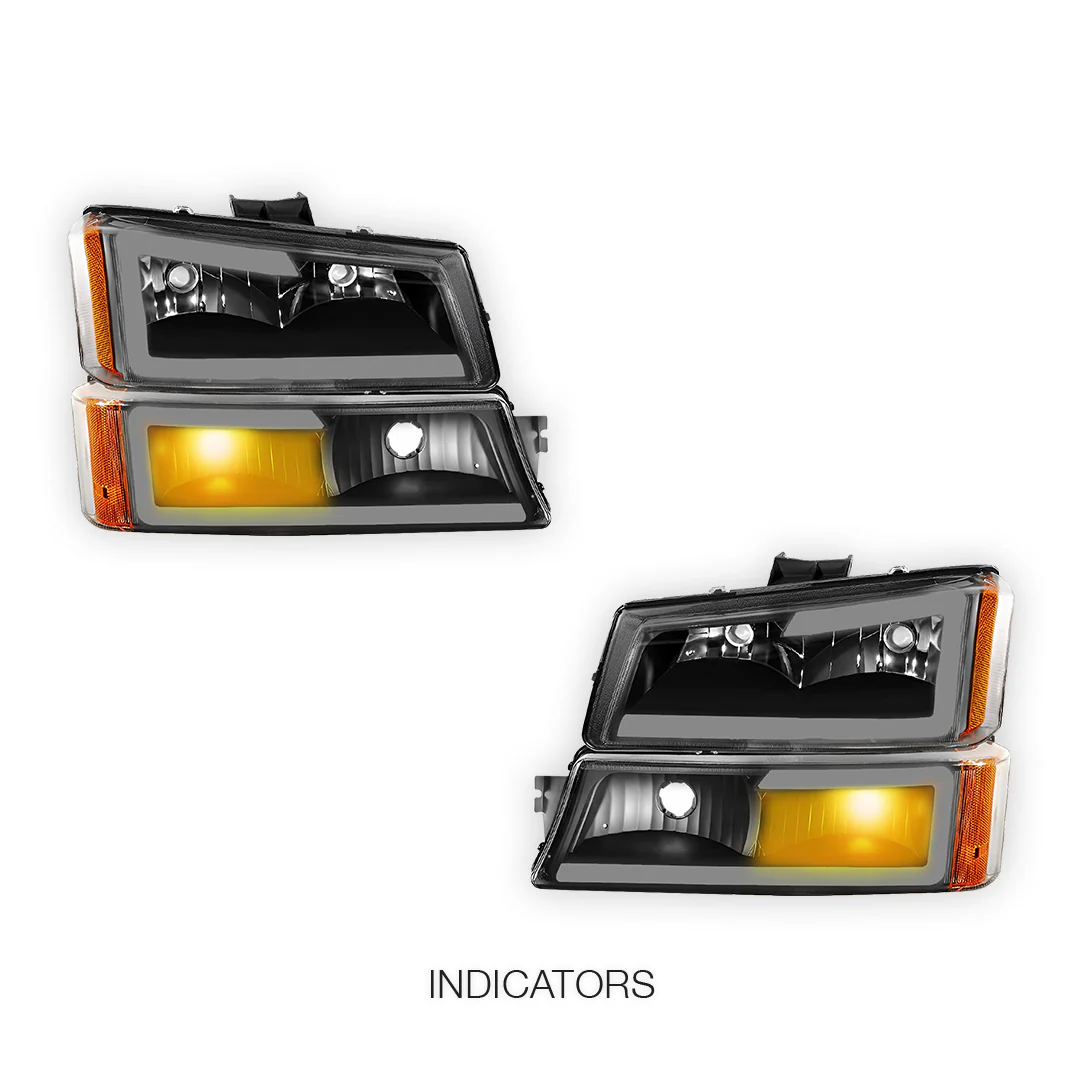 Chevrolet Silverado 3500 LS / LT (2003 - 2006) LED DRL Bar Headlights LH + RH - Image 3
