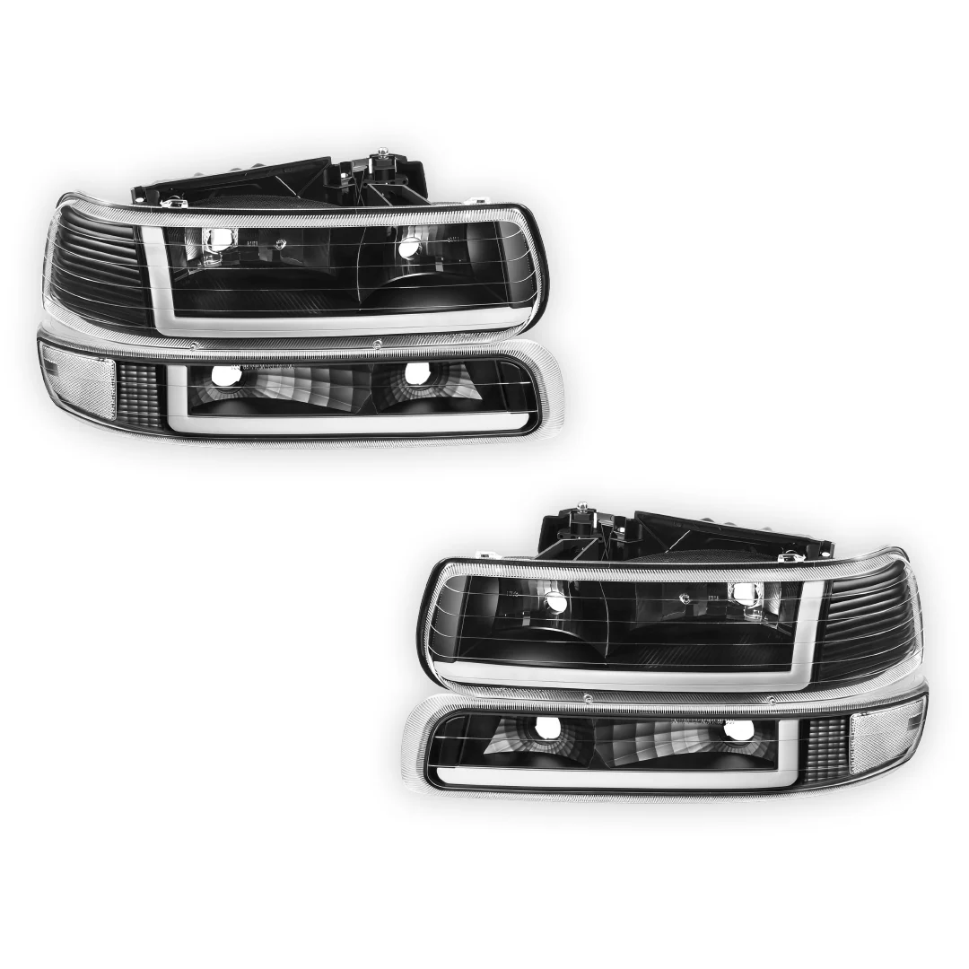 Chevrolet Tahoe LT, Z71 / LTZ (2000 - 2006) Dual LED L-Pattern Switchback Headlights LH + RH - Image 6