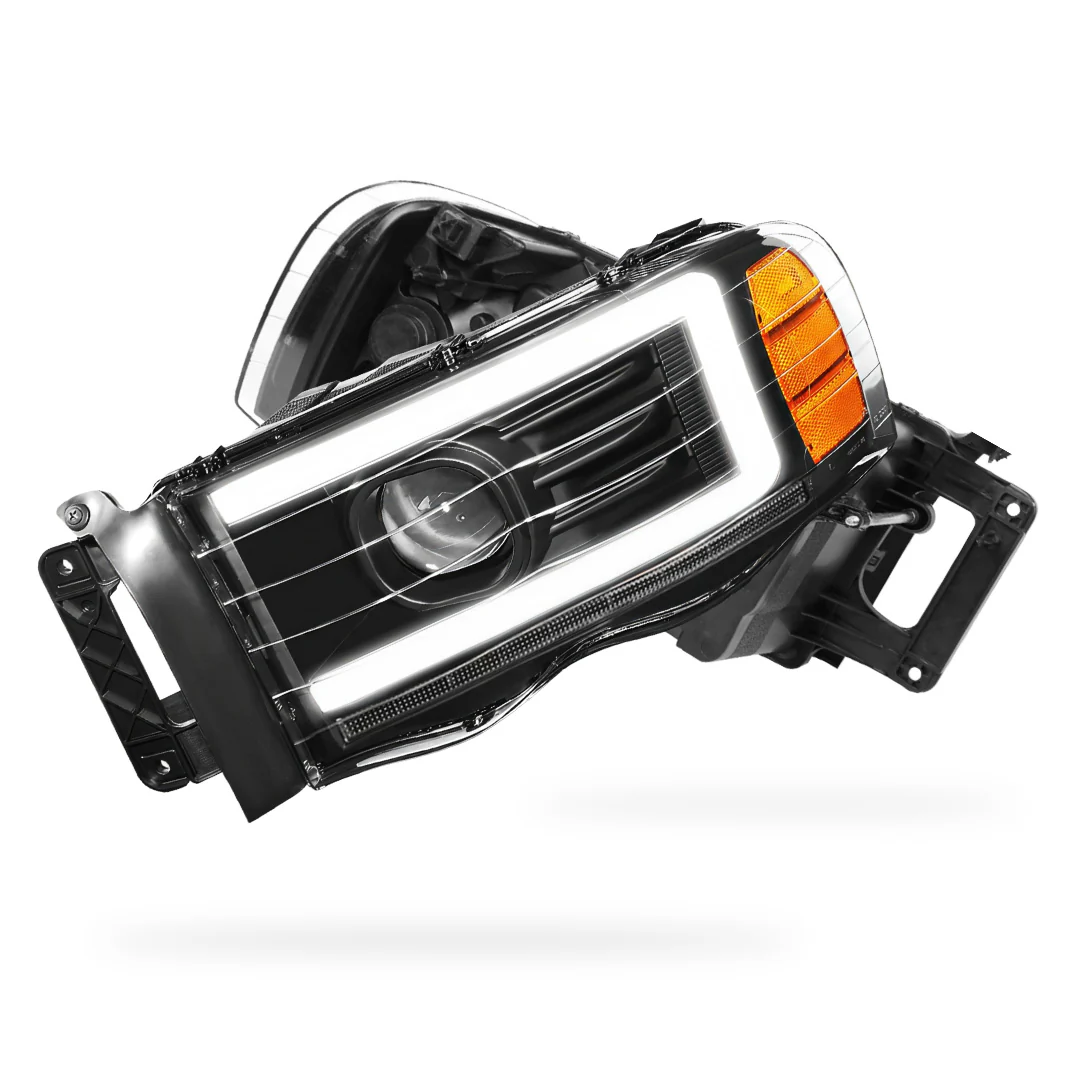 Dodge RAM 1500 (2002 - 2005) LED DRL Sequential Turn Signal Projector Headlights LH + RH