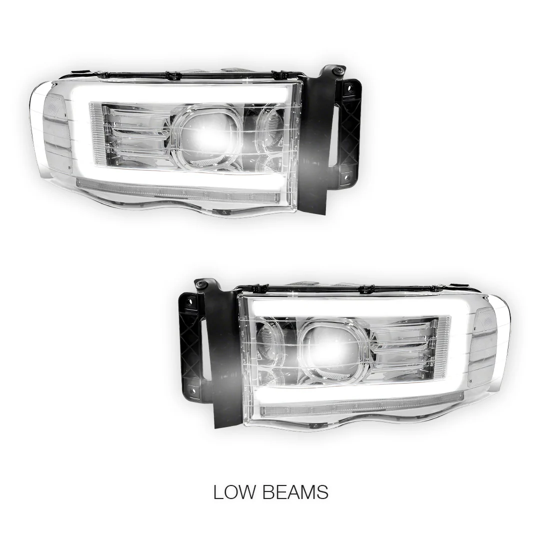 Dodge RAM 1500 (2002 - 2005) LED DRL Sequential Turn Signal Projector Headlights LH + RH - Image 16