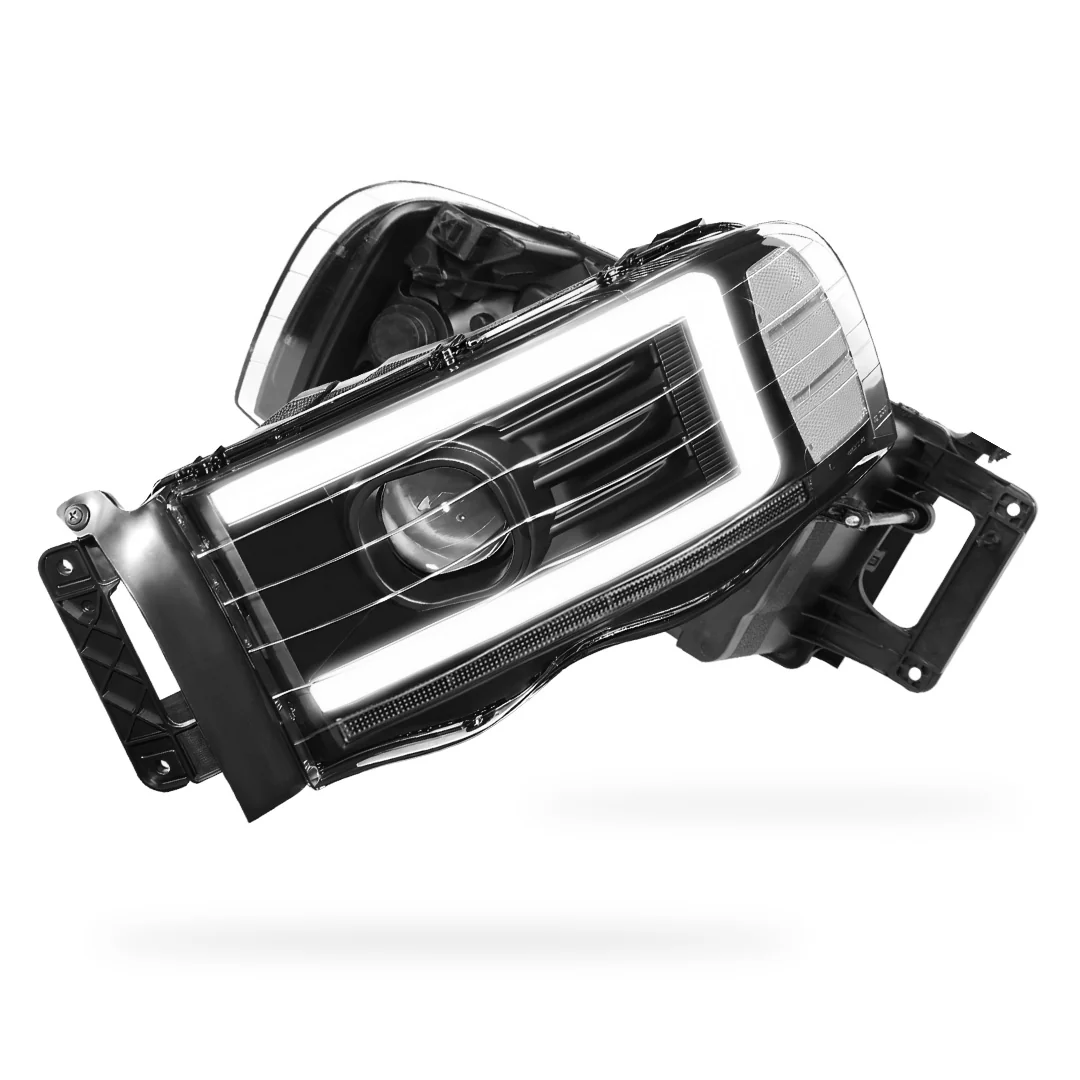 Dodge RAM 1500 (2002 - 2005) LED DRL Sequential Turn Signal Projector Headlights LH + RH - Image 7