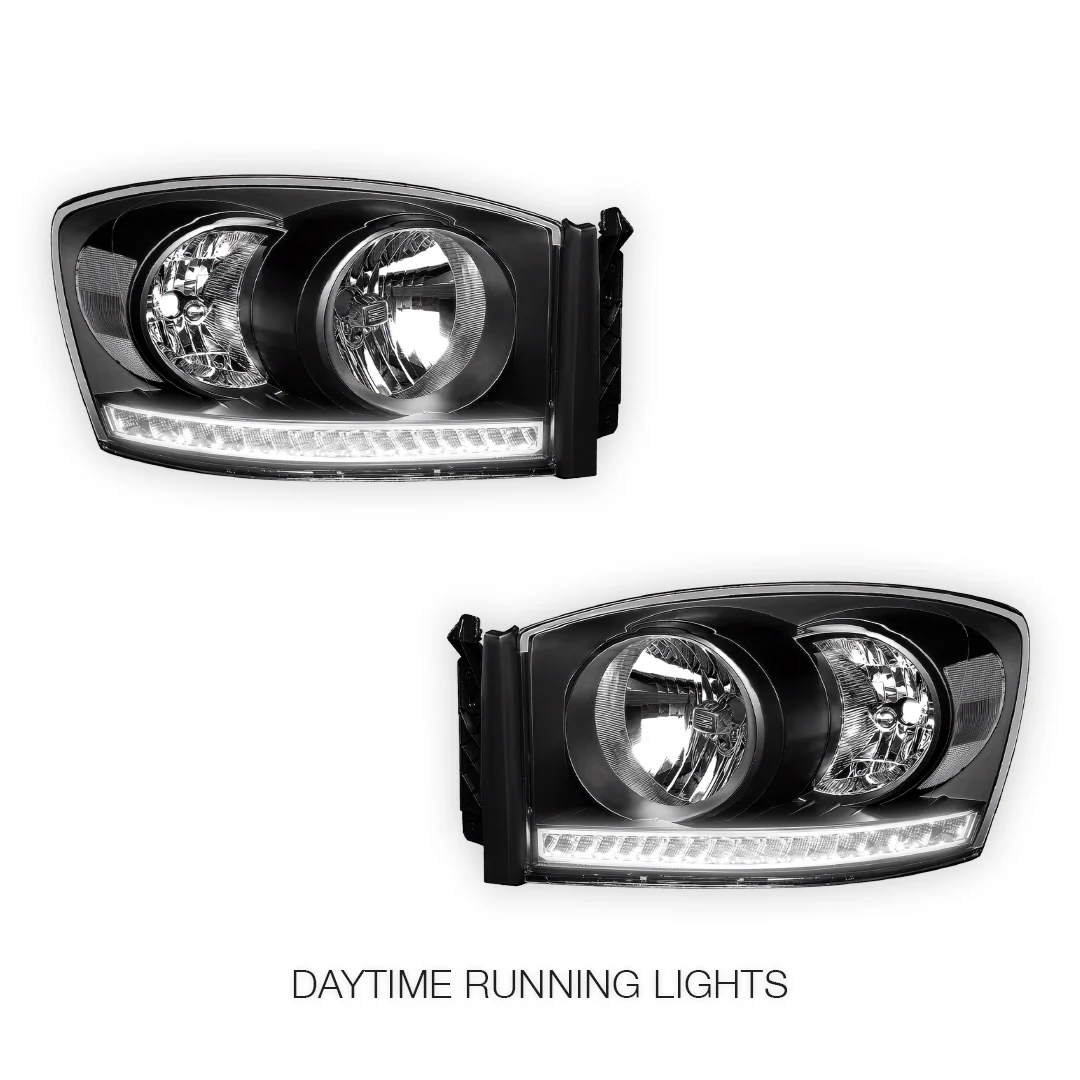 Dodge RAM 1500 (2006 - 2008) LED DRL Strip Front Driving Headlights LH + RH - Image 2