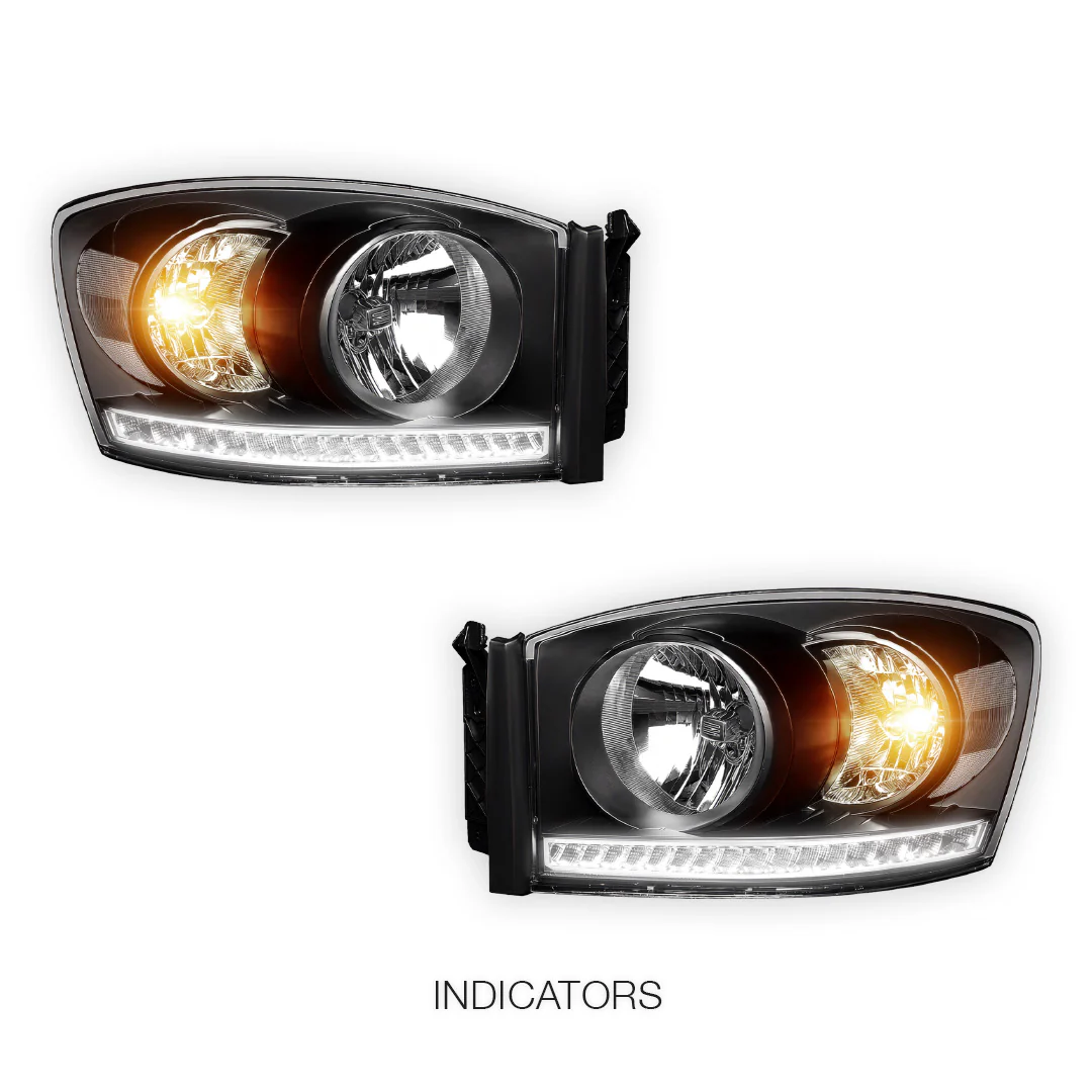 Dodge RAM 1500 (2006 - 2008) LED DRL Strip Front Driving Headlights LH + RH - Image 3