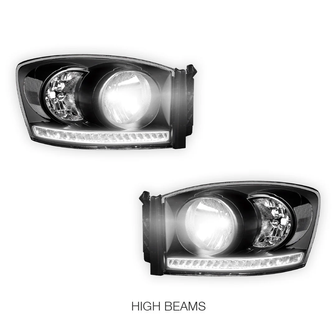 Dodge RAM 1500 (2006 - 2008) LED DRL Strip Front Driving Headlights LH + RH - Image 4