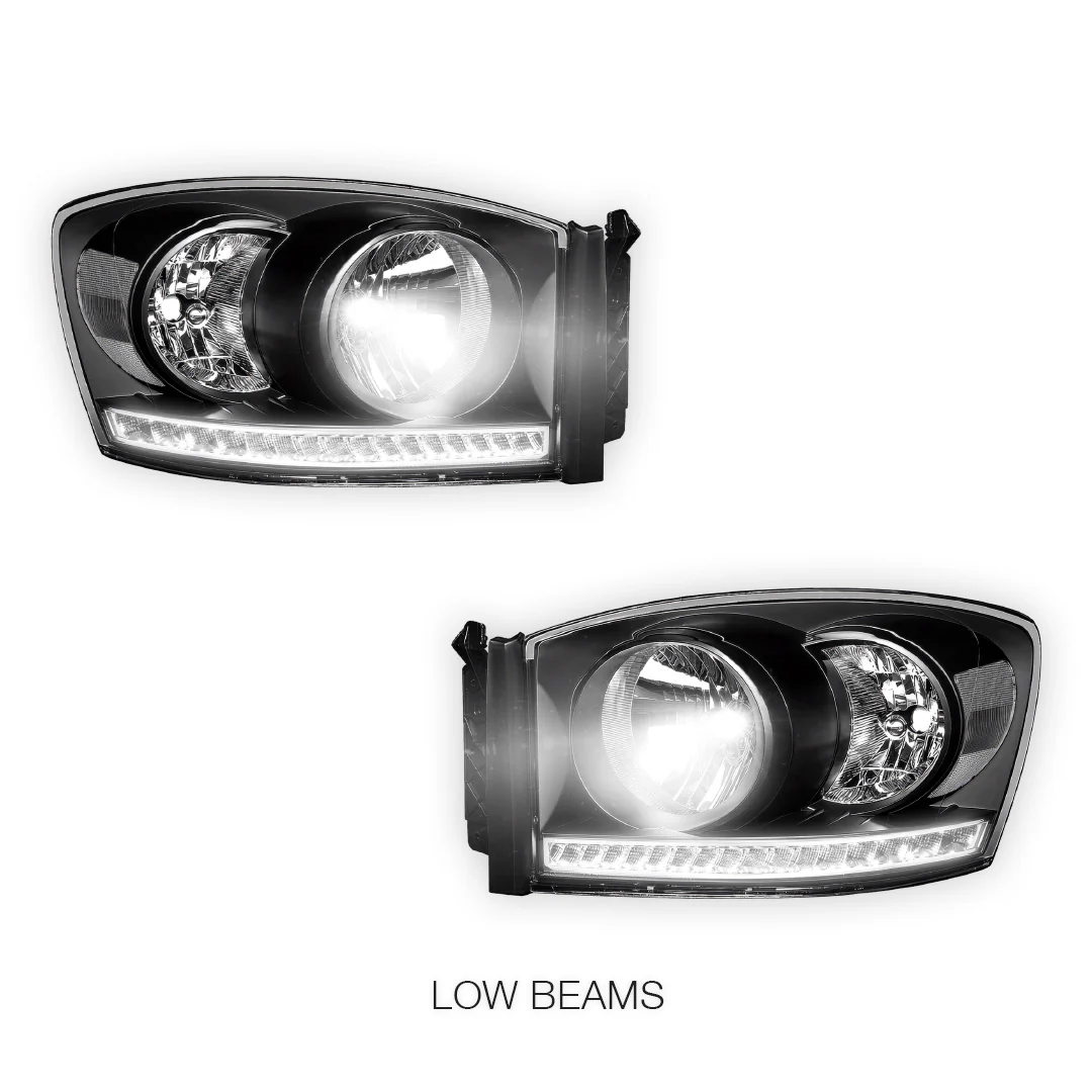 Dodge RAM 1500 (2006 - 2008) LED DRL Strip Front Driving Headlights LH + RH - Image 5