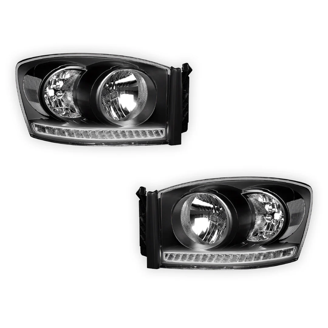 Dodge RAM 1500 (2006 - 2008) LED DRL Strip Front Driving Headlights LH + RH - Image 6