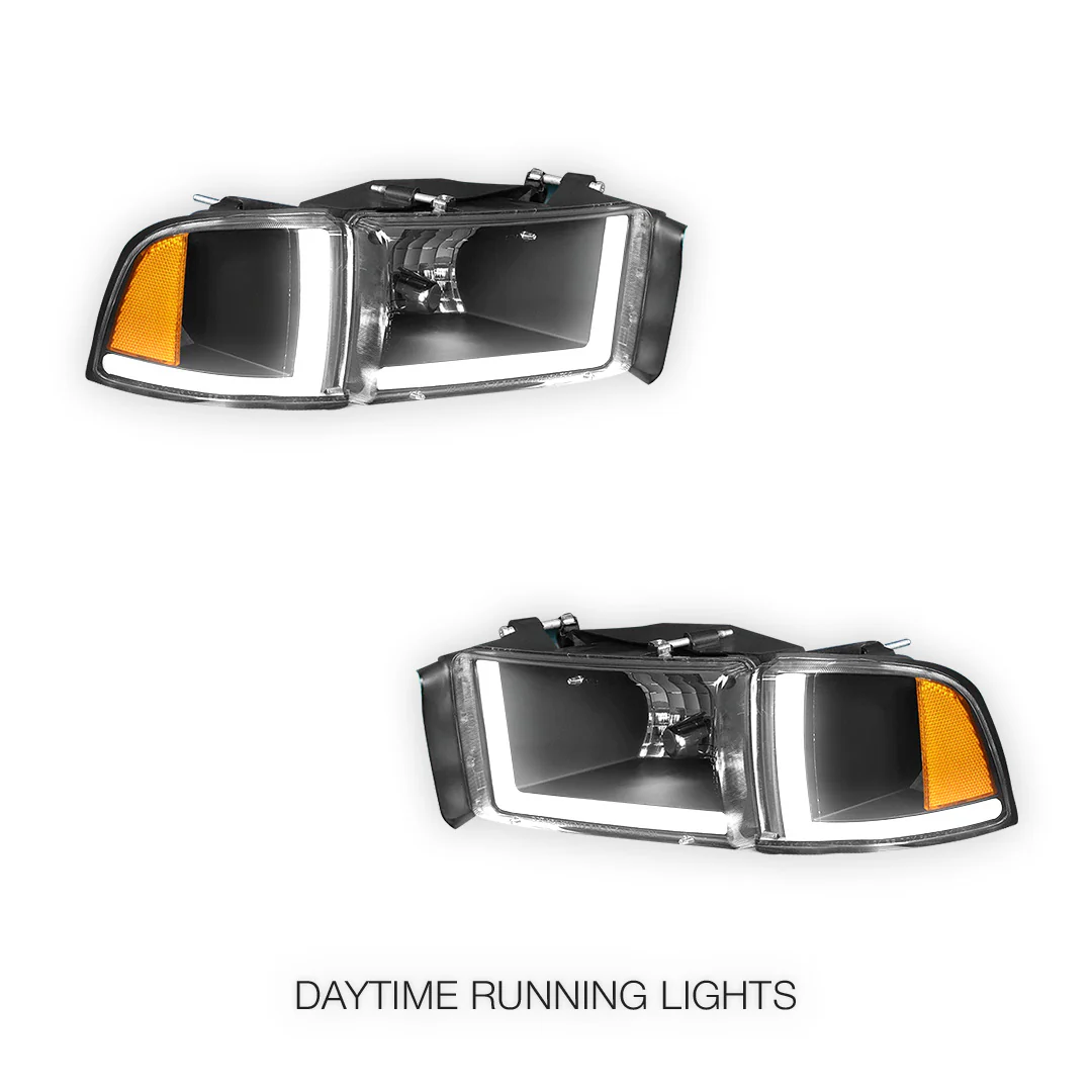 Dodge RAM 2500 (1994 - 2002) LED DRL Headlights LH + RH - Image 18