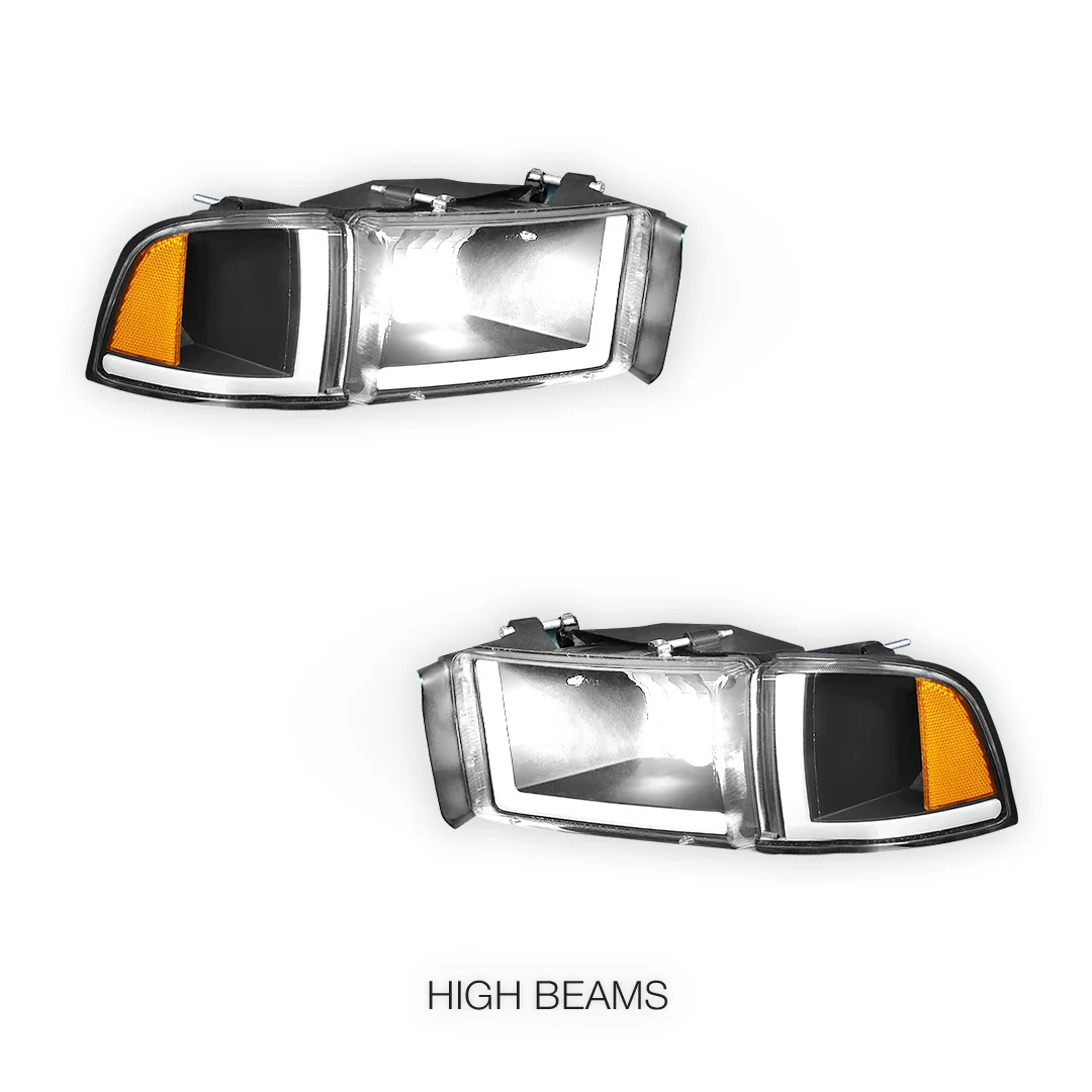Dodge RAM 2500 (1994 - 2002) LED DRL Headlights LH + RH - Image 2
