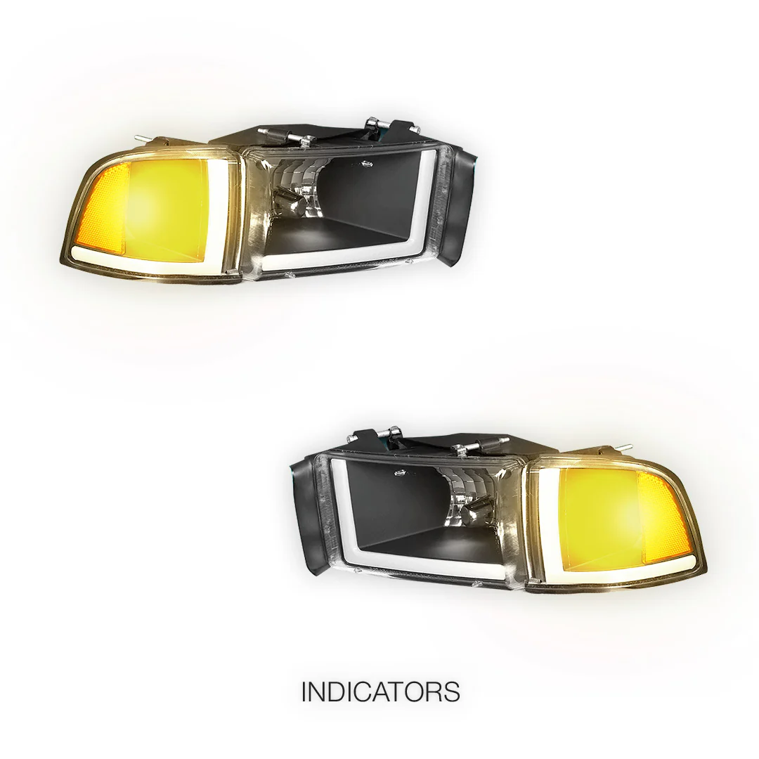 Dodge RAM 2500 (1994 - 2002) LED DRL Headlights LH + RH - Image 3