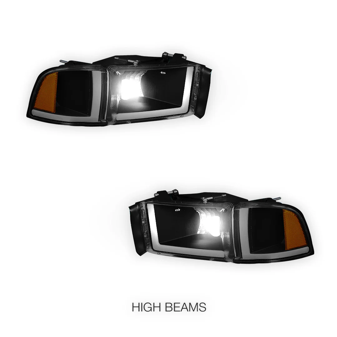 Dodge RAM 2500 (1994 - 2002) LED DRL Headlights LH + RH - Image 8