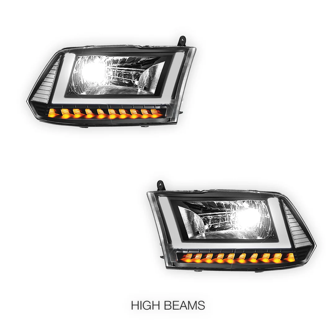 Dodge RAM 2500 (2010) U-LED DRL Sequential Signal Headlights LH + RH - Image 2