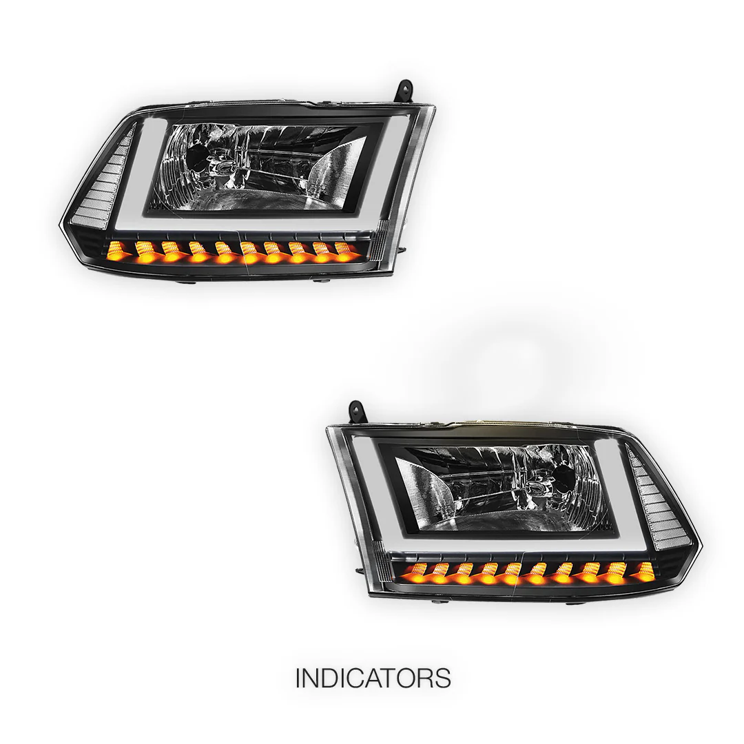 Dodge RAM 2500 (2010) U-LED DRL Sequential Signal Headlights LH + RH - Image 3