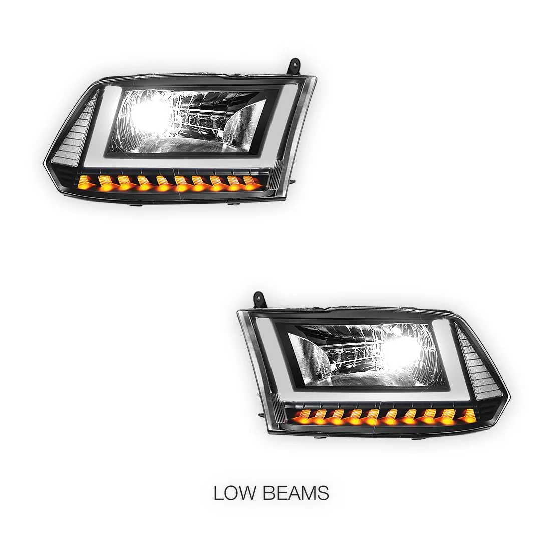 Dodge RAM 2500 (2010) U-LED DRL Sequential Signal Headlights LH + RH - Image 4