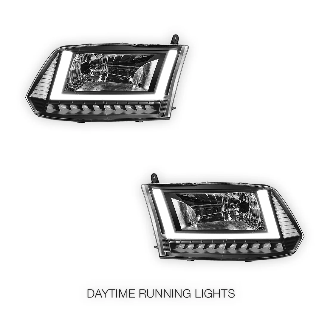 Dodge RAM 2500 (2010) U-LED DRL Sequential Signal Headlights LH + RH - Image 6