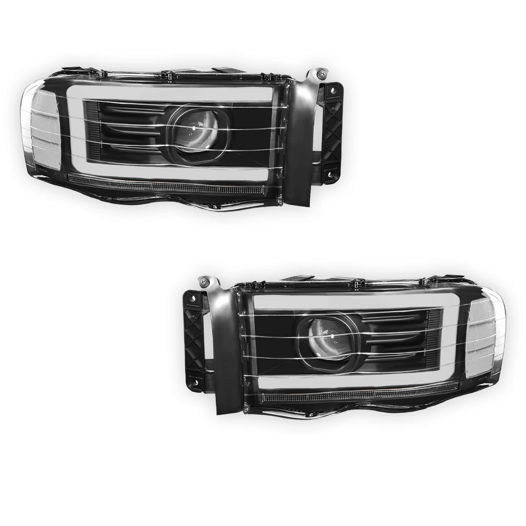 Dodge RAM 3500 (2002 - 2005) LED DRL Sequential Turn Signal Projector Headlights LH + RH - Image 12