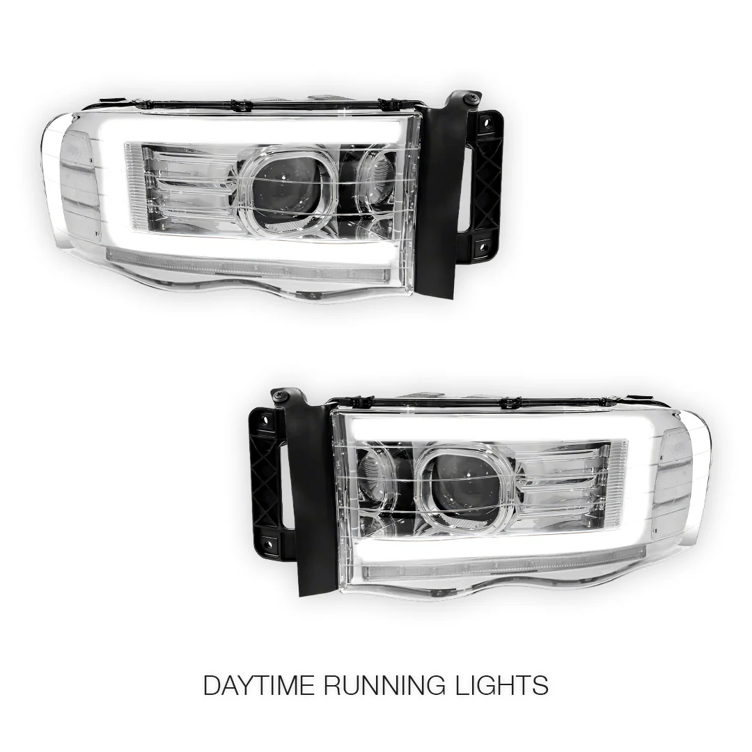Dodge RAM 3500 (2002 - 2005) LED DRL Sequential Turn Signal Projector Headlights LH + RH - Image 14