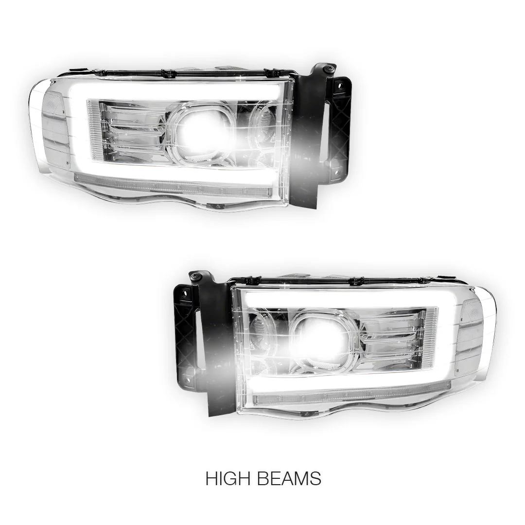 Dodge RAM 3500 (2002 - 2005) LED DRL Sequential Turn Signal Projector Headlights LH + RH - Image 17