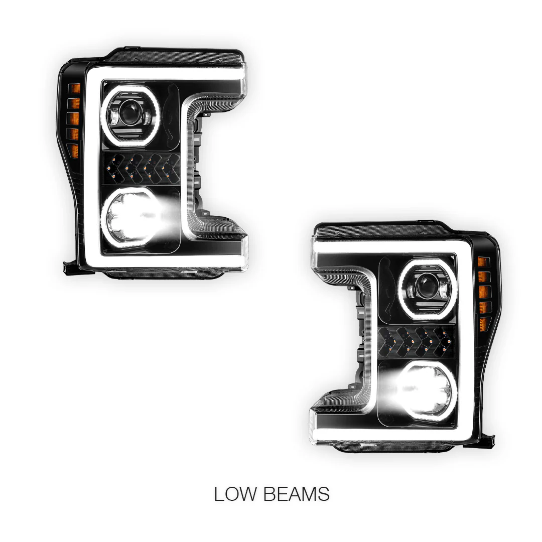 Ford F-350 Super Duty (2017 - 2019) Sequential Turn Signal LED DRL Projector Headlights LH + RH - Image 10