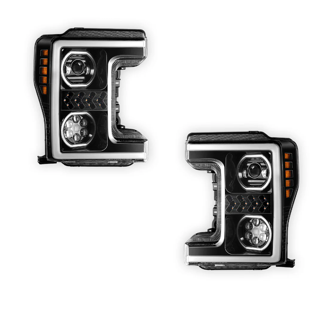 Ford F-350 Super Duty (2017 - 2019) Sequential Turn Signal LED DRL Projector Headlights LH + RH - Image 12