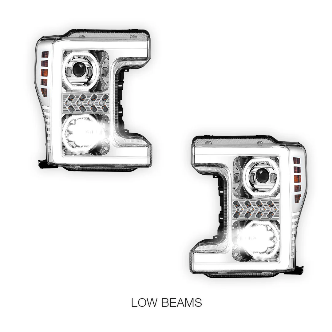 Ford F-350 Super Duty (2017 - 2019) Sequential Turn Signal LED DRL Projector Headlights LH + RH - Image 4