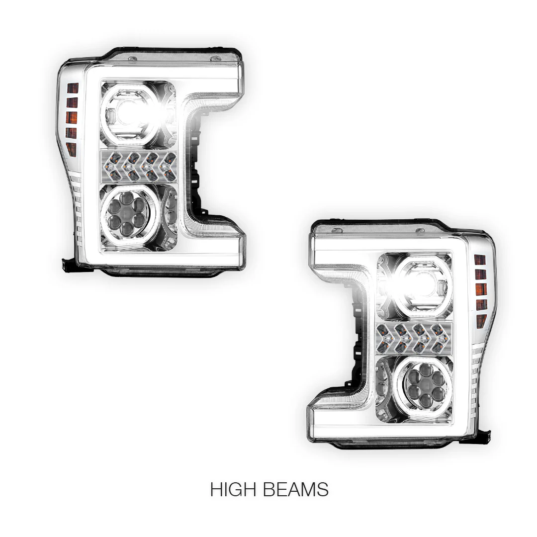 Ford F-350 Super Duty (2017 - 2019) Sequential Turn Signal LED DRL Projector Headlights LH + RH - Image 5