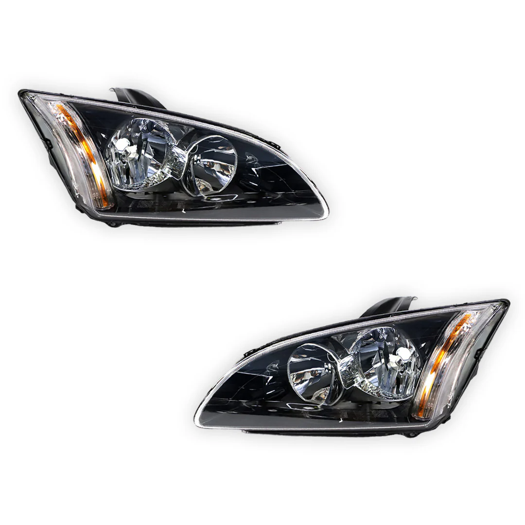 Ford Focus LS / LT (2007 - 2009) Black OEM Style Headlights LH + RH - Image 2