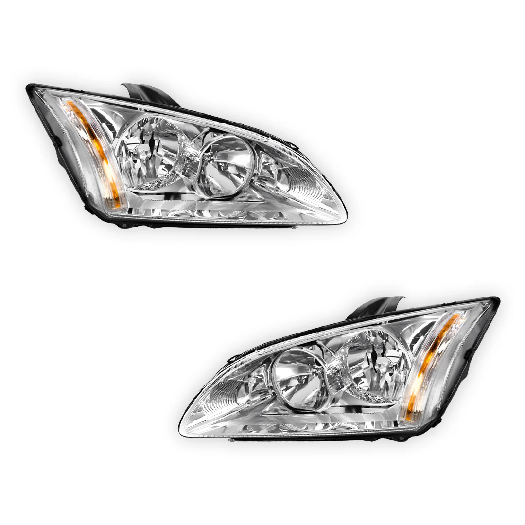 Ford Focus LS / LT (2007 - 2009) Chrome OEM Style Headlights LH + RH - Image 2