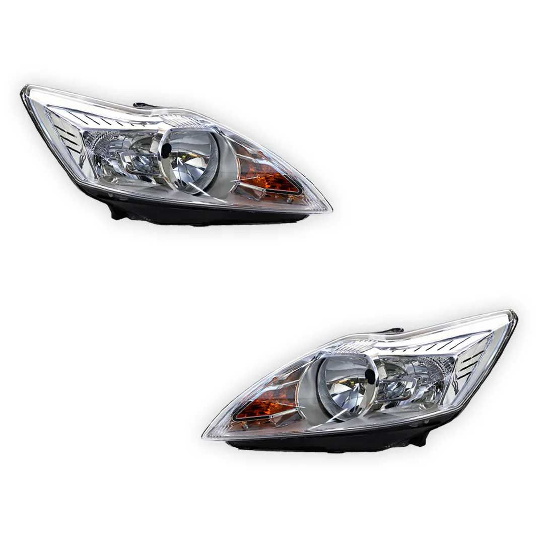 Ford Focus LV (2009 - 2011) Chrome OEM Style Headlights LH + RH - Image 2