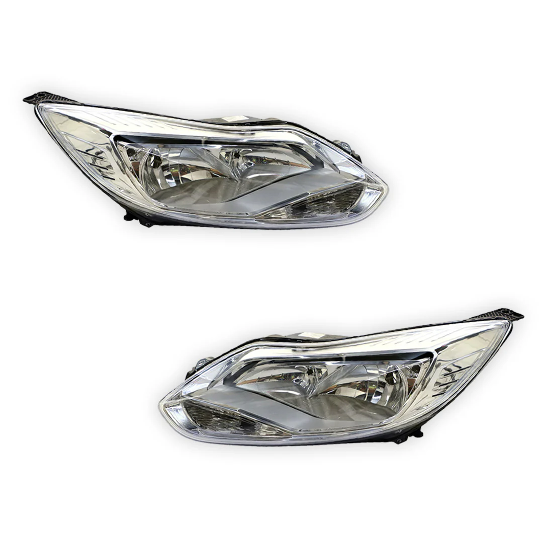 Ford Focus LW (2011 - 2012) Chrome OEM Style Headlights LH + RH - Image 2